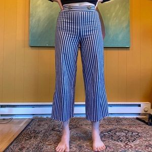 Cropped Striped Sailor Pants